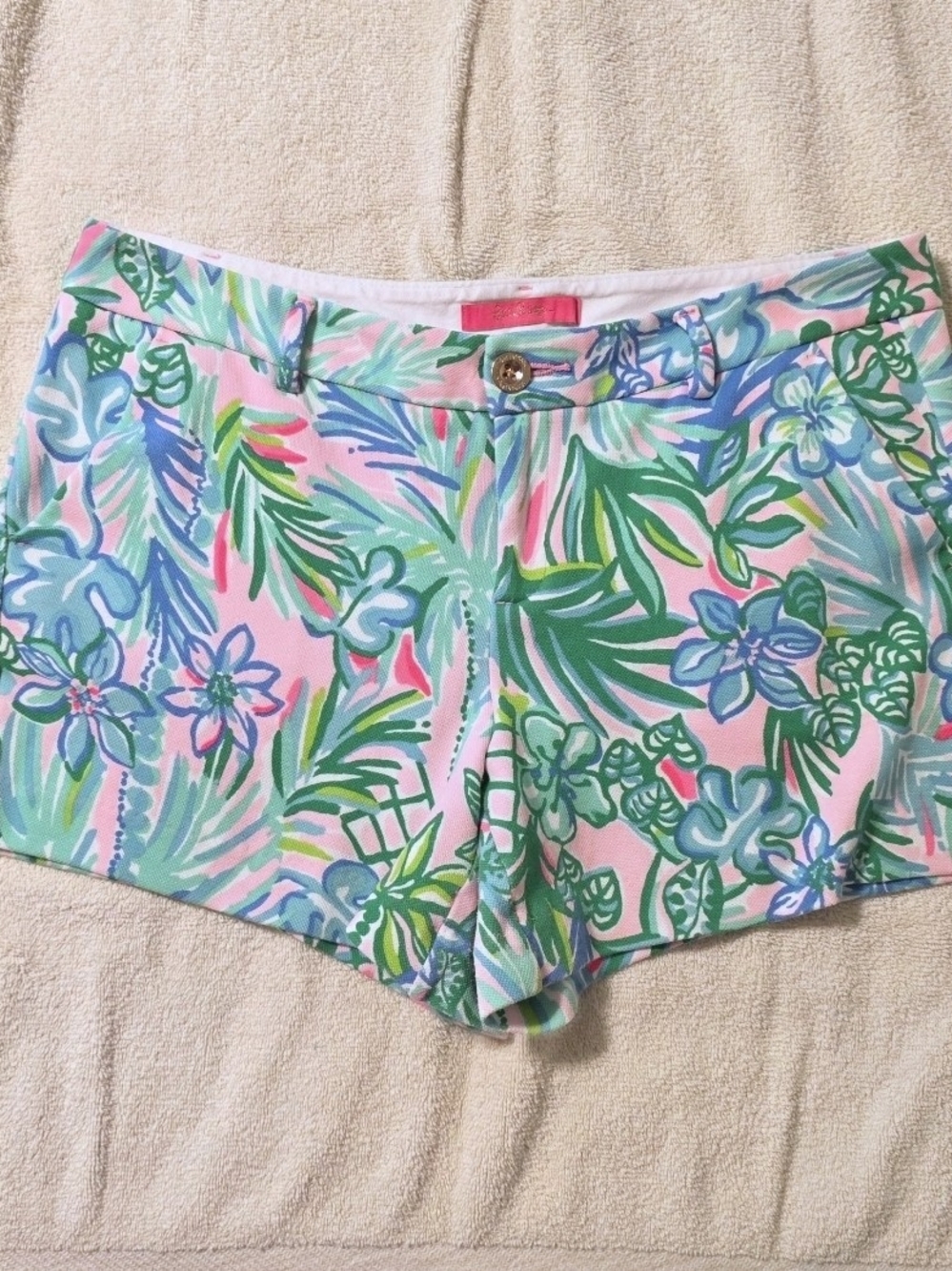 Lilly Pulitzer Pink Tropical Floral Shorts 12